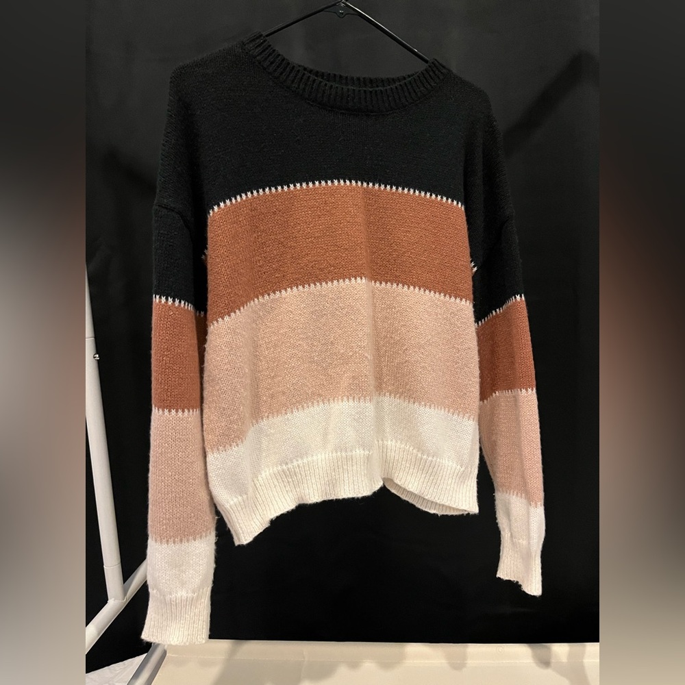 Striped Black and Brown Women's Sweater
